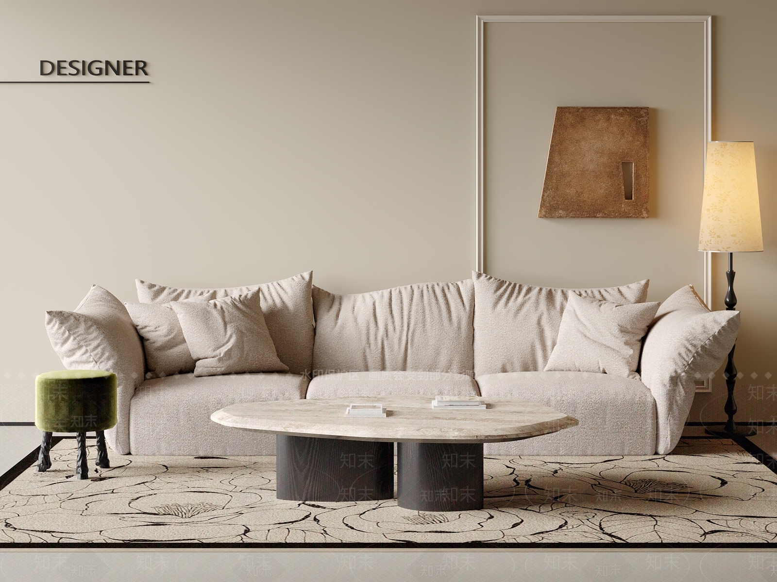 现代中古多人沙发3D模型下载【ID:1201912857】