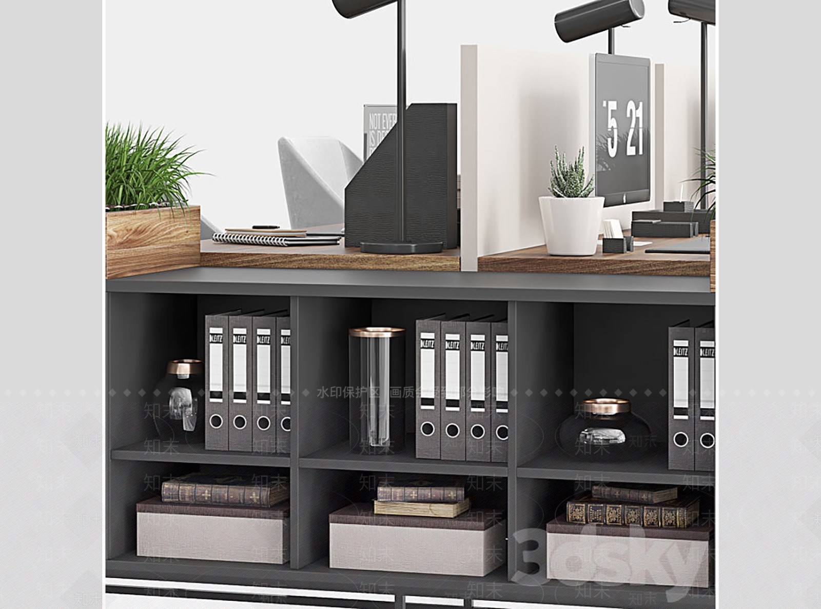 现代简约办公桌椅3D模型下载【ID:1201913478】