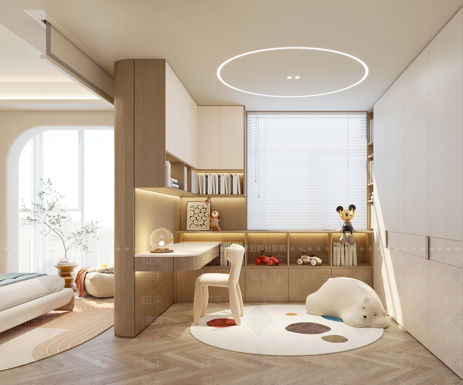 现代简约通用儿童房3D模型下载【ID:1201913630】
