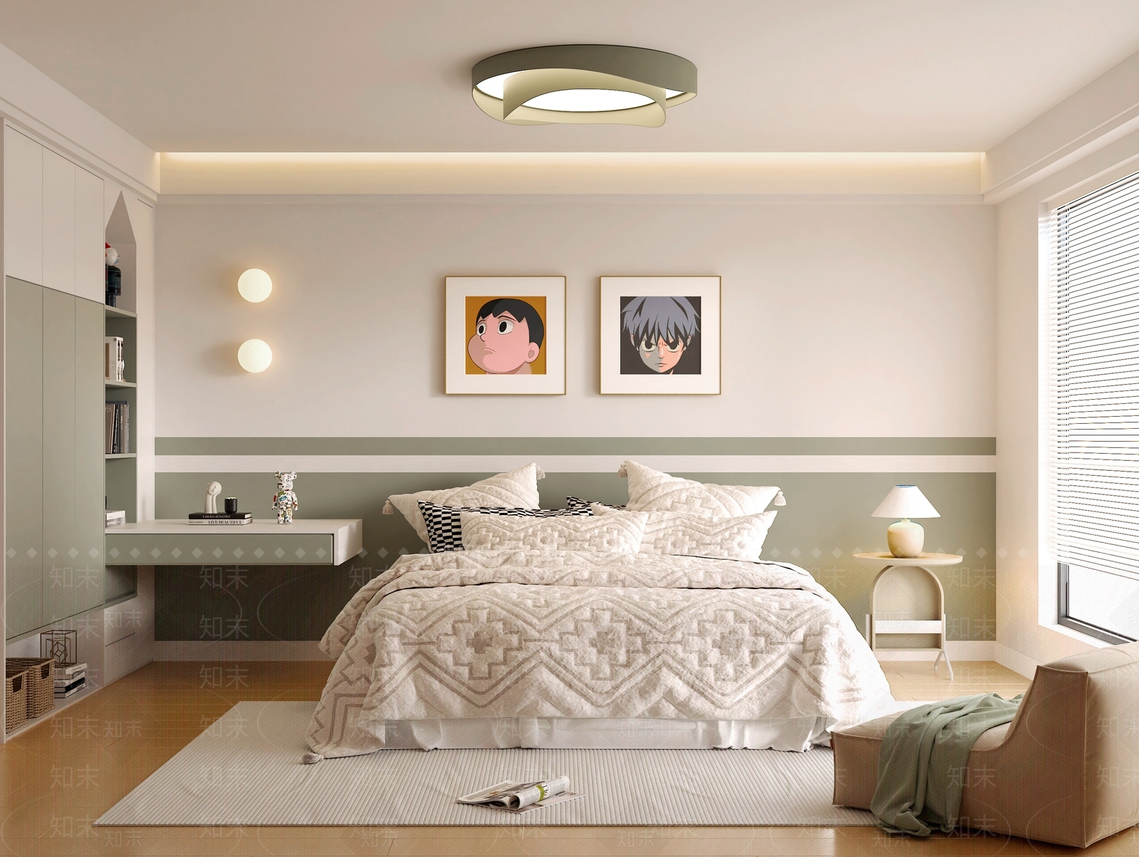 现代通用儿童房SU模型下载【ID:1201914306】