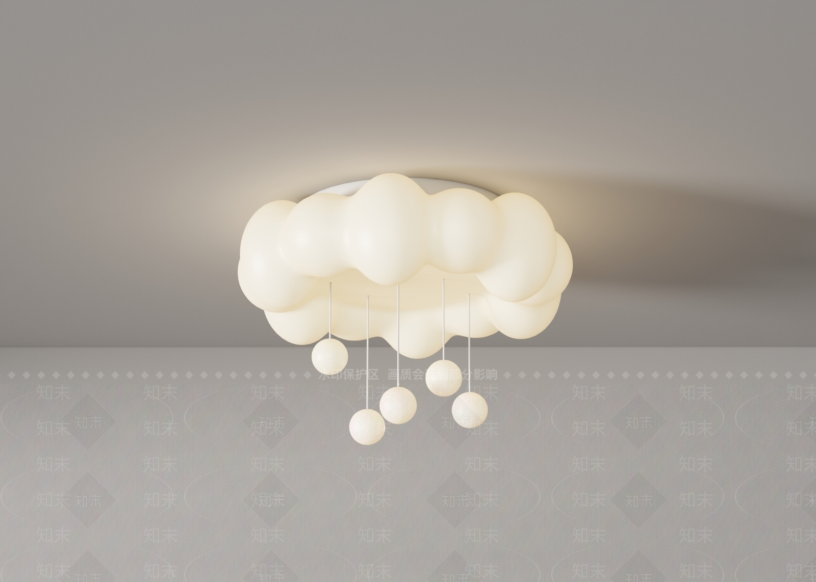 现代奶油吸顶灯SU模型下载【ID:1201916053】