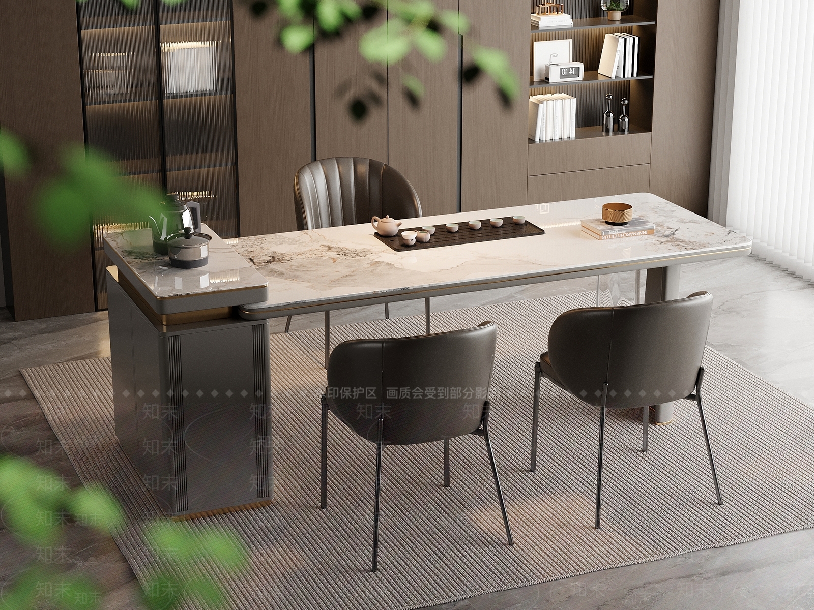 新中式中式茶桌椅3D模型下载【ID:1201915809】