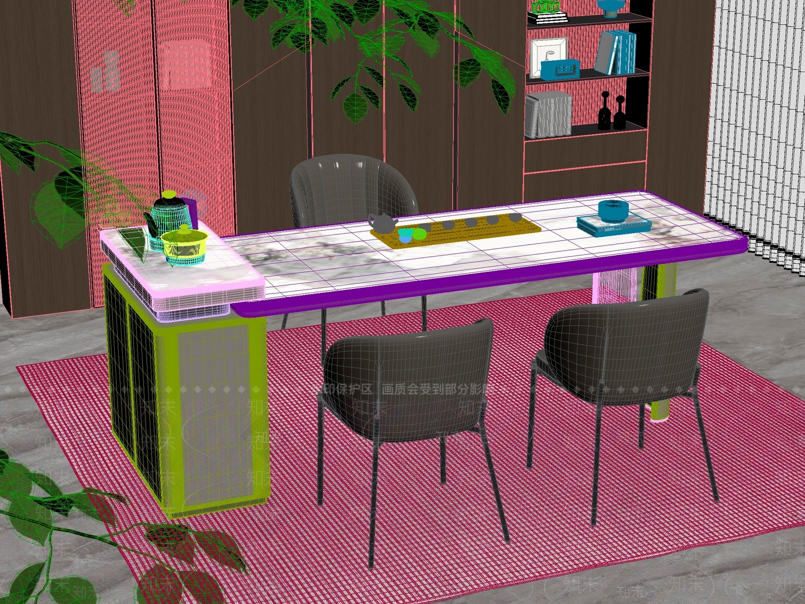 新中式中式茶桌椅3D模型下载【ID:1201915809】