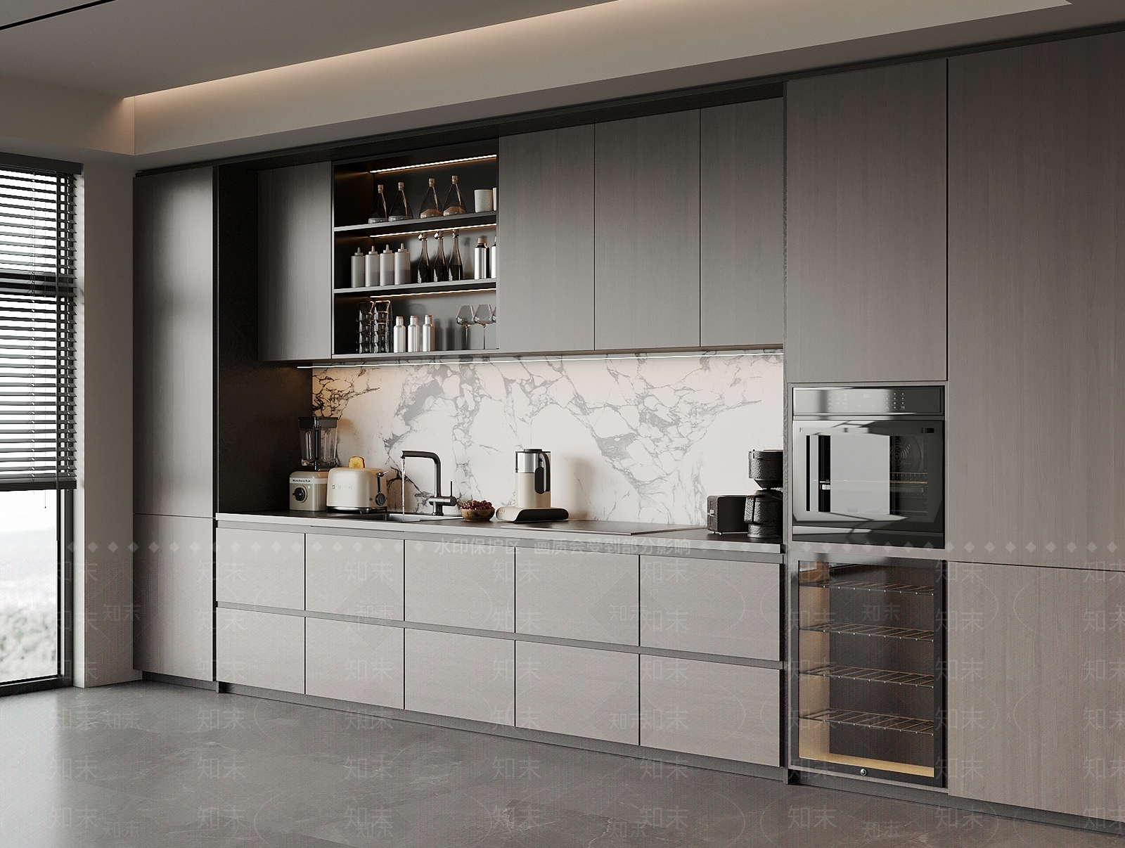 现代意式酒柜3D模型下载【ID:1201916651】