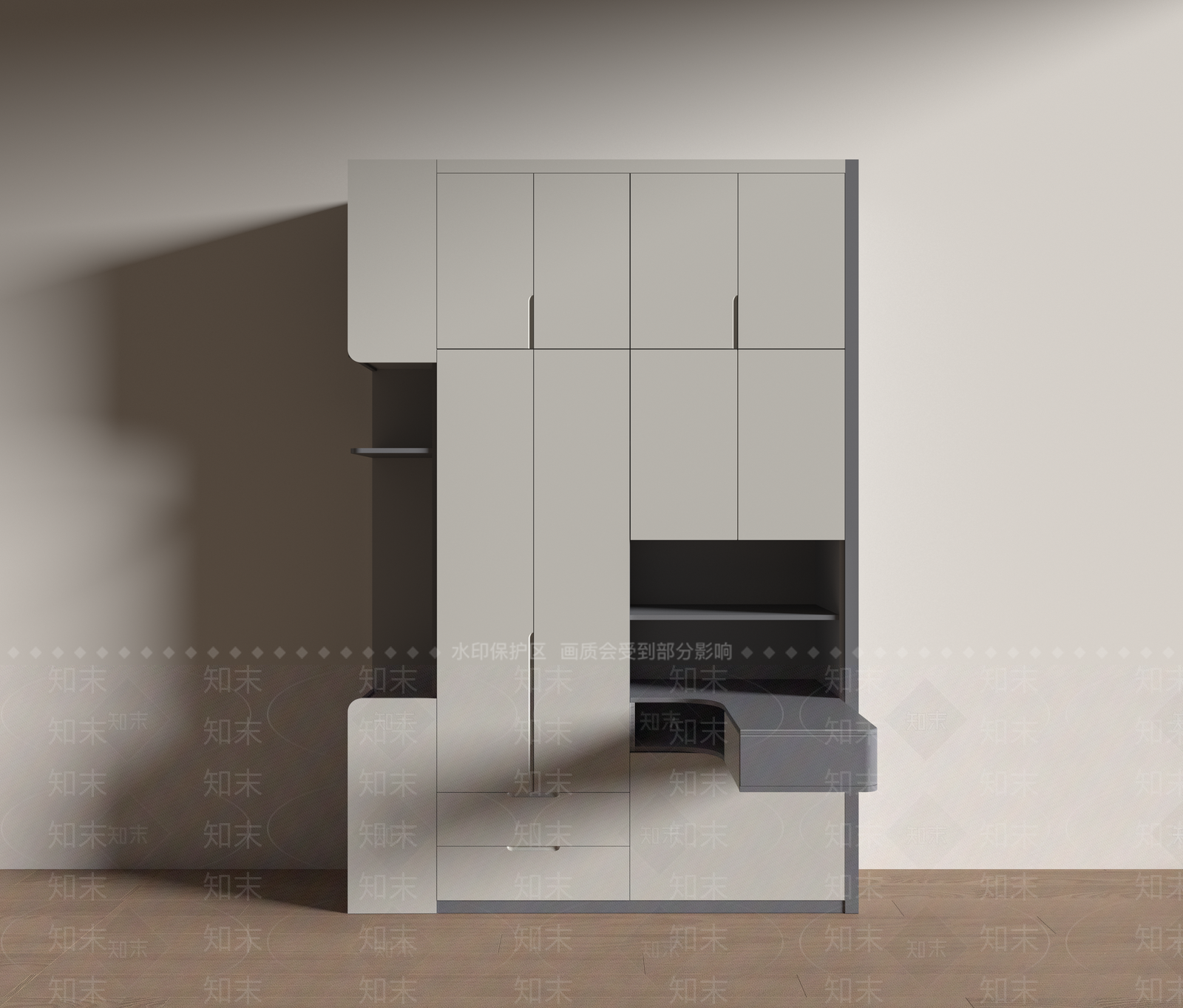 现代衣柜3D模型下载【ID:1201917101】