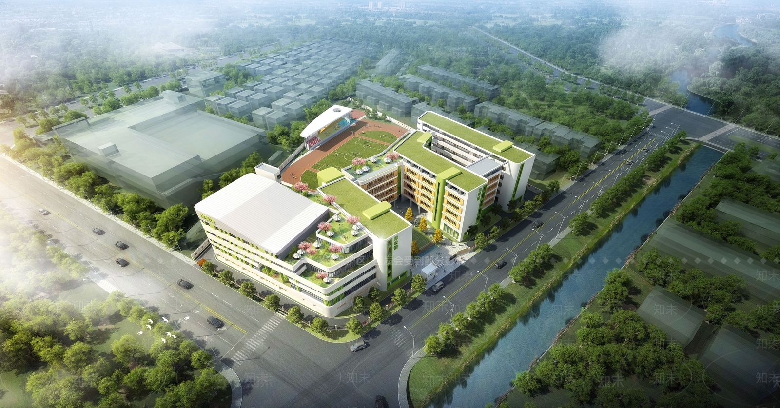 现代学校建筑SU模型下载【ID:1201918066】
