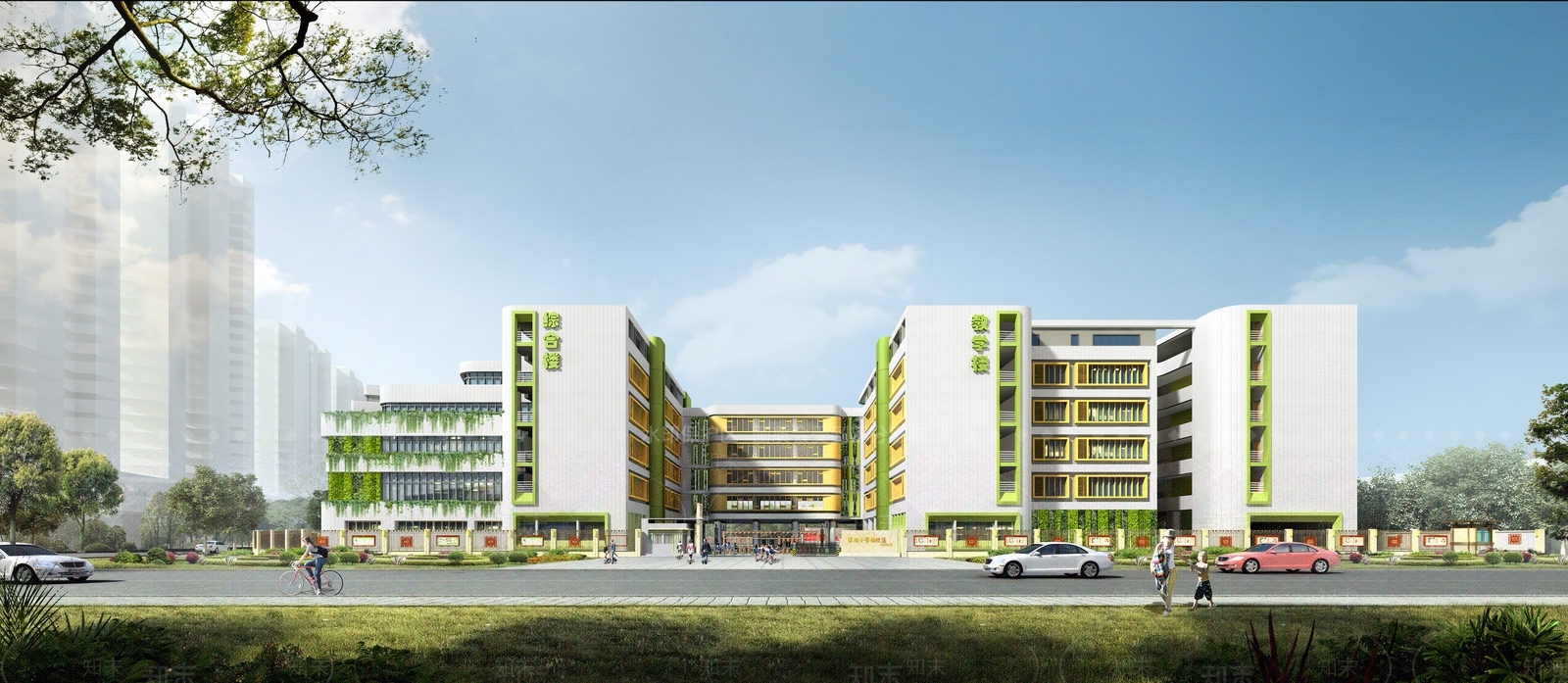 现代学校建筑SU模型下载【ID:1201918066】