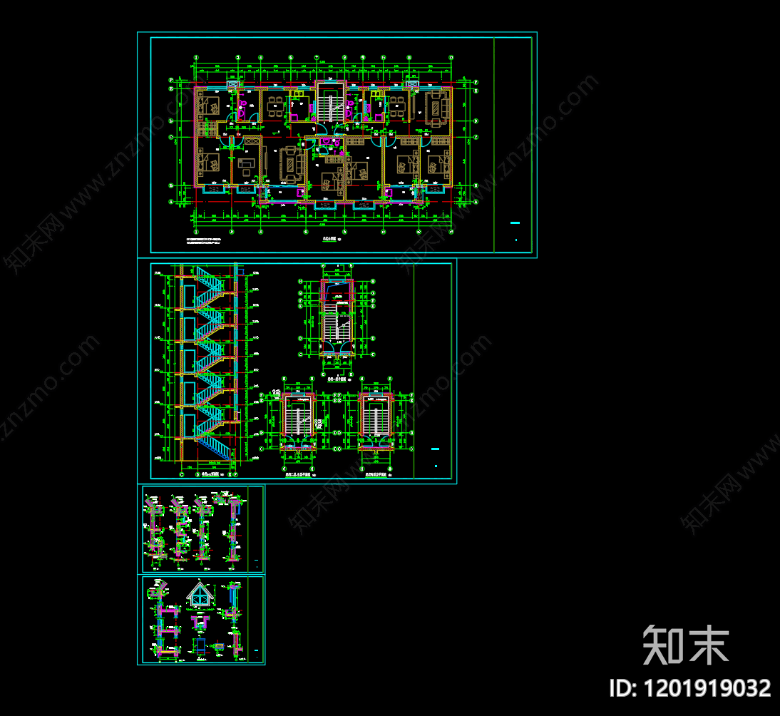 新中式住宅楼建筑施工图下载【ID:1201919032】