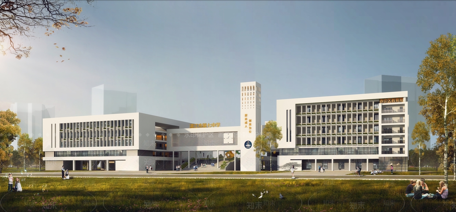 现代学校建筑SU模型下载【ID:1201919604】
