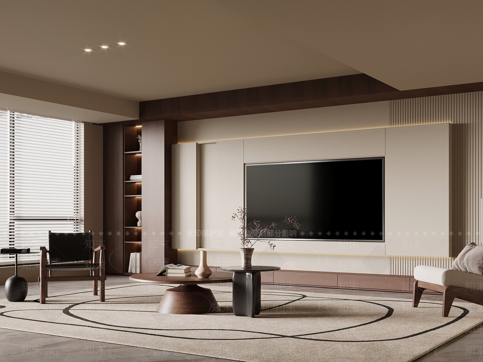 中古电视背景墙3D模型下载【ID:1201919927】