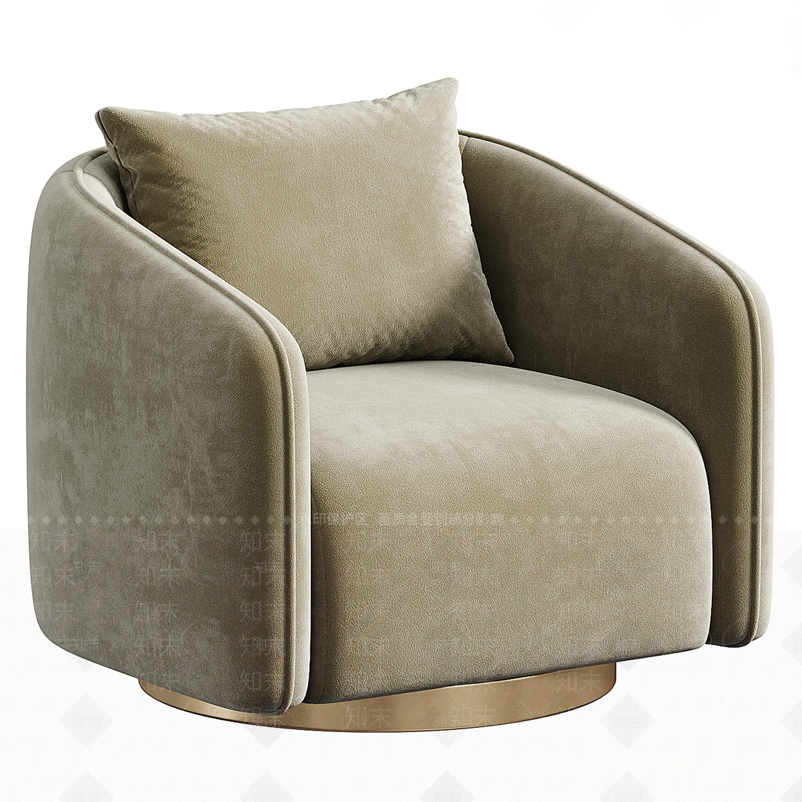 现代欧式单人沙发3D模型下载【ID:1201921242】