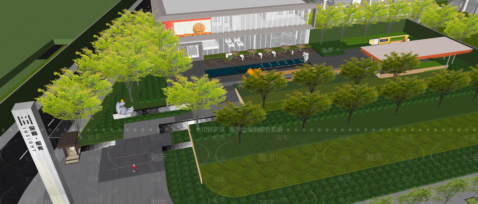 现代商业综合体景观SU模型下载【ID:1201920823】