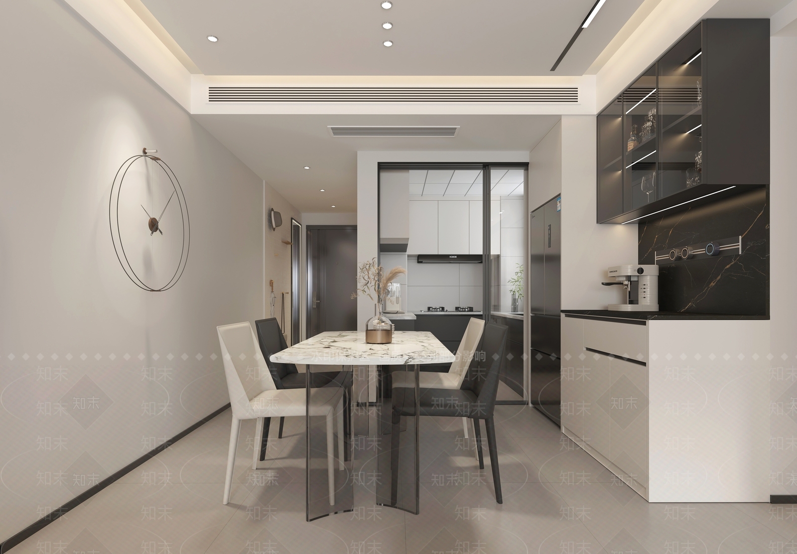 现代客餐厅3D模型下载【ID:1201921191】