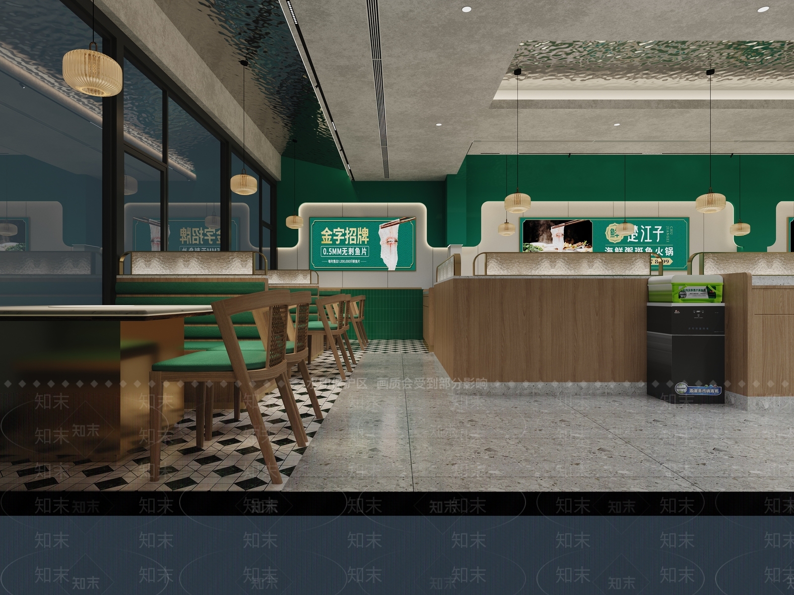 现代新中式火锅店3D模型下载【ID:1201922628】