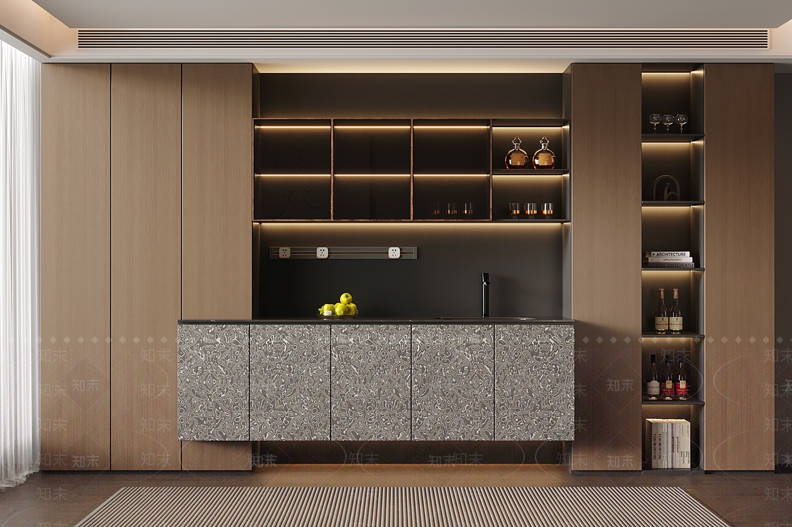 中古意式酒柜SU模型下载【ID:1201922889】