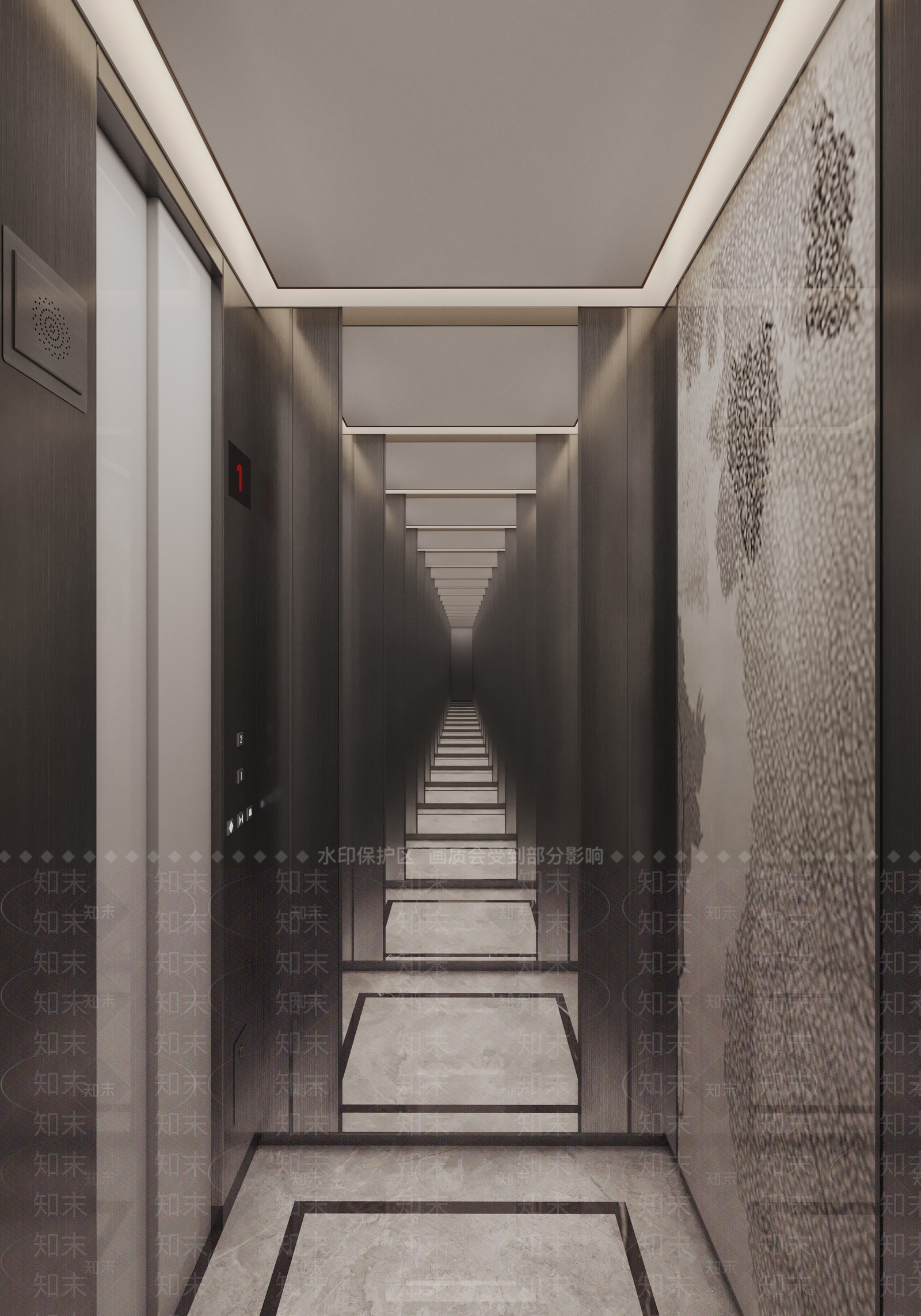 现代电梯间3D模型下载【ID:1201924142】