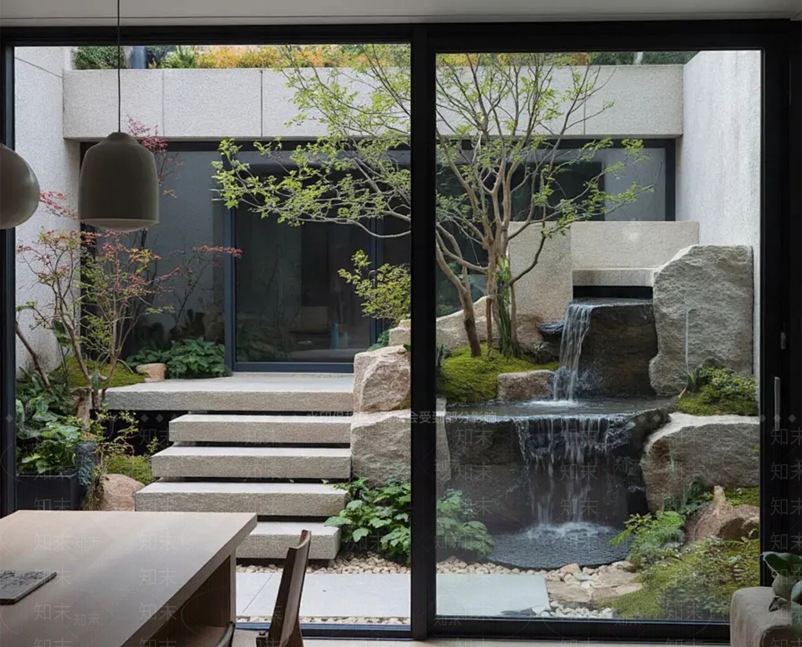 现代日式别墅庭院SU模型下载【ID:1201924507】