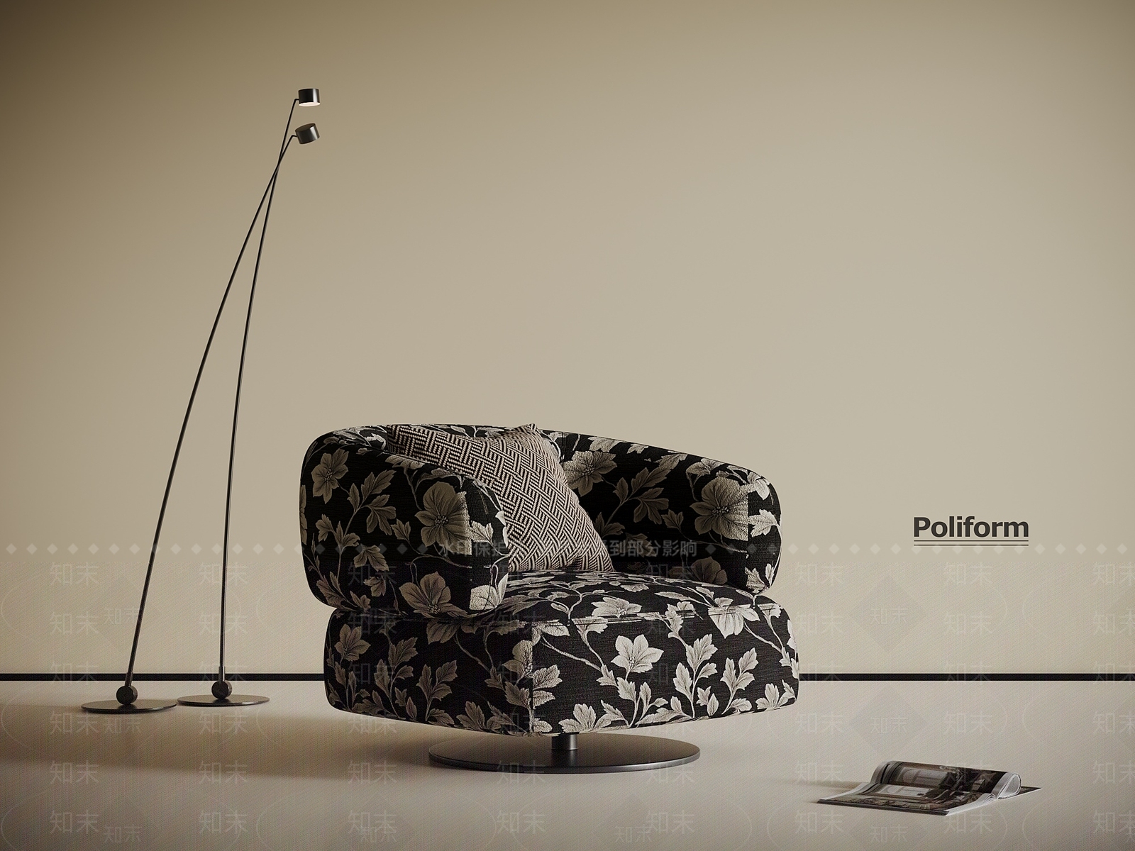 法式复古单人沙发3D模型下载【ID:1201924536】