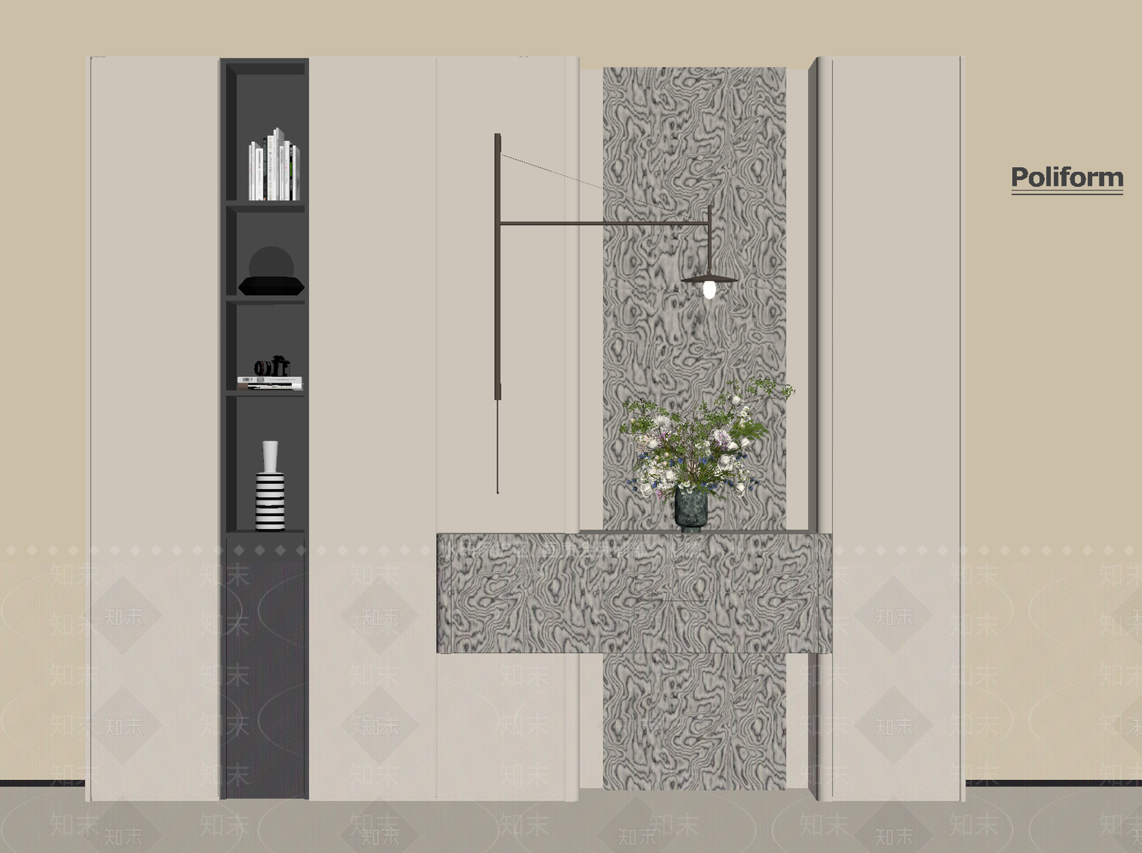 现代意式玄关柜SU模型下载【ID:1201924822】