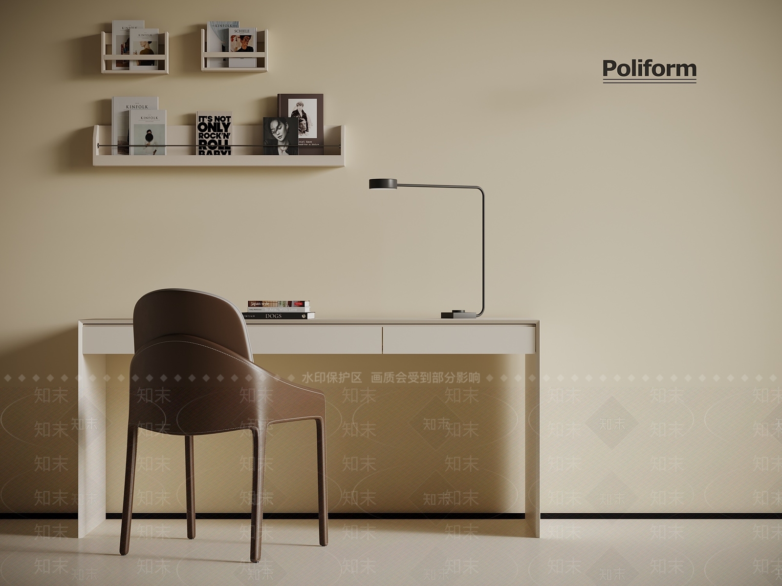 现代书桌椅3D模型下载【ID:1201925694】