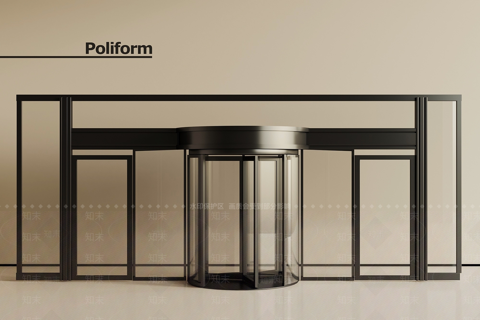 现代旋转门3D模型下载【ID:1201928554】