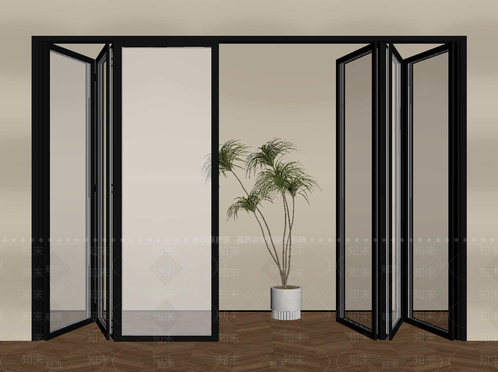 现代折叠门SU模型下载【ID:1201928882】