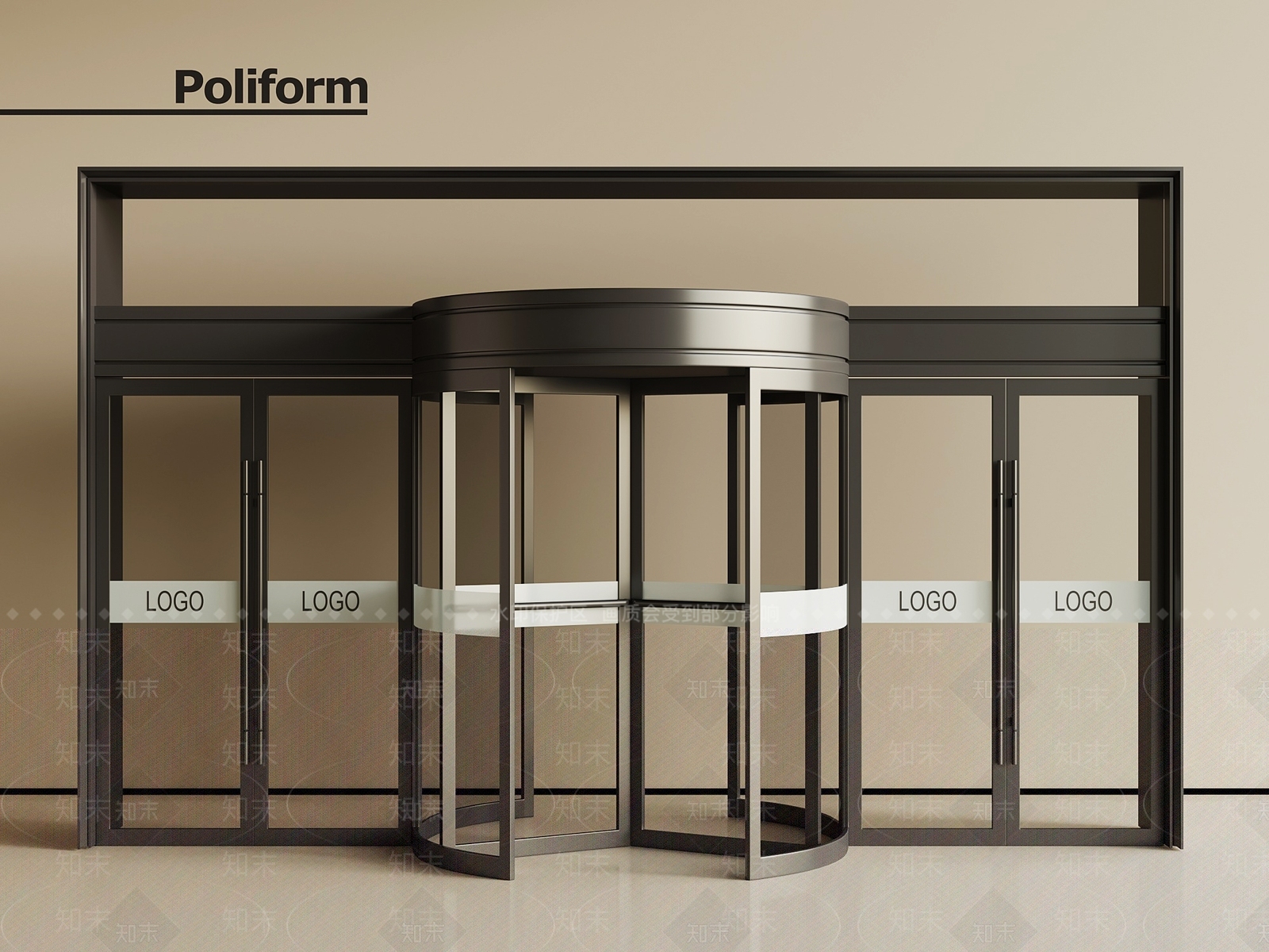 现代旋转门3D模型下载【ID:1201929419】