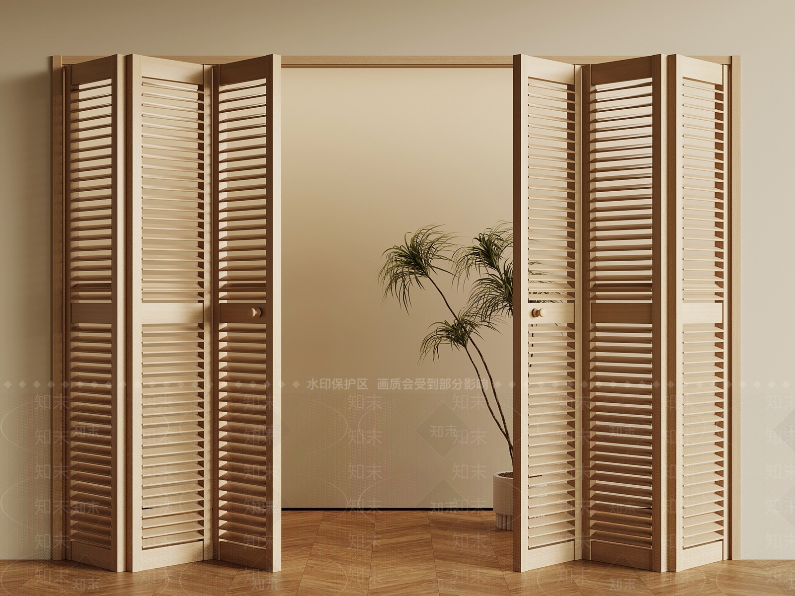 现代折叠门SU模型下载【ID:1201929524】
