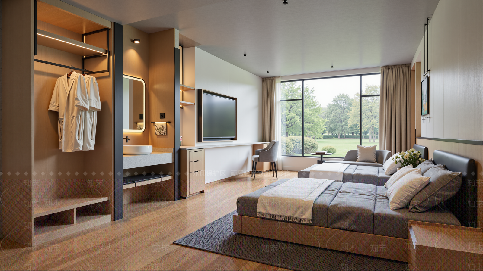 现代酒店客房SU模型下载【ID:1201930249】