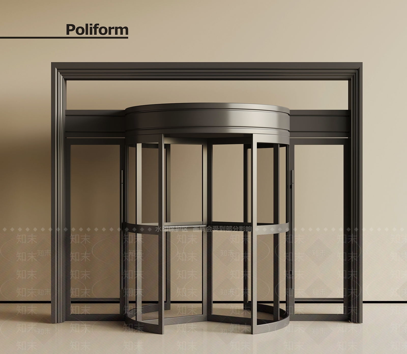 现代旋转门3D模型下载【ID:1201930373】