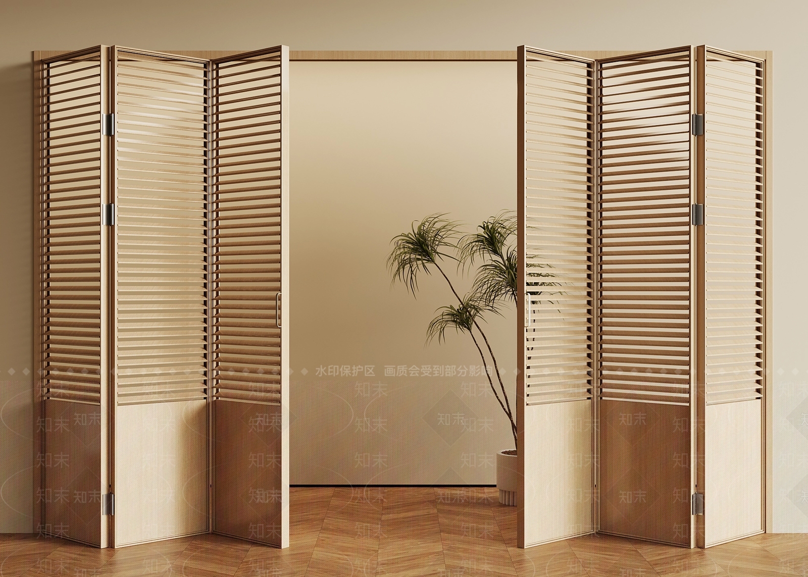 现代折叠门SU模型下载【ID:1201930441】