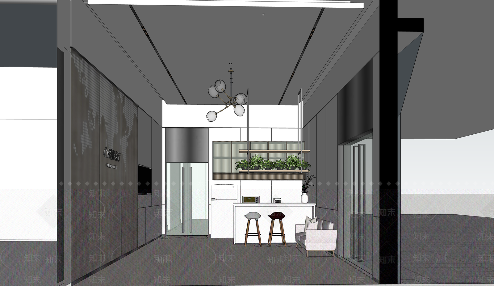 现代其他办公区域SU模型下载【ID:1201930965】