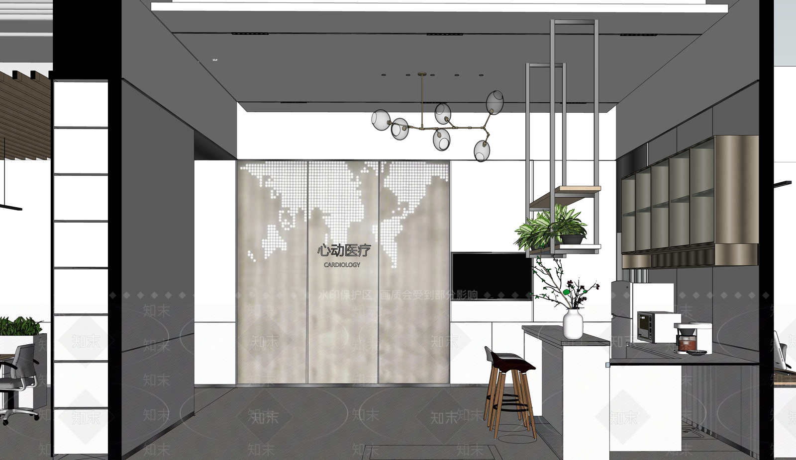 现代其他办公区域SU模型下载【ID:1201930965】
