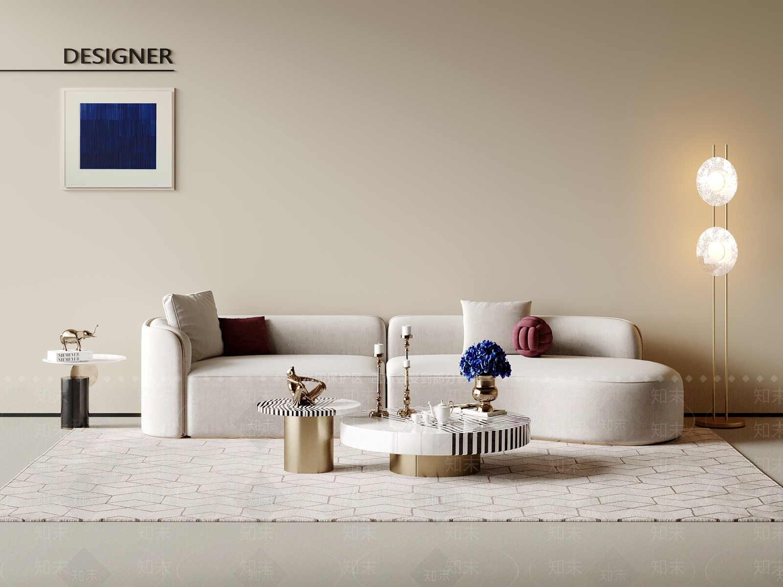 现代沙发组合3D模型下载【ID:1201931114】