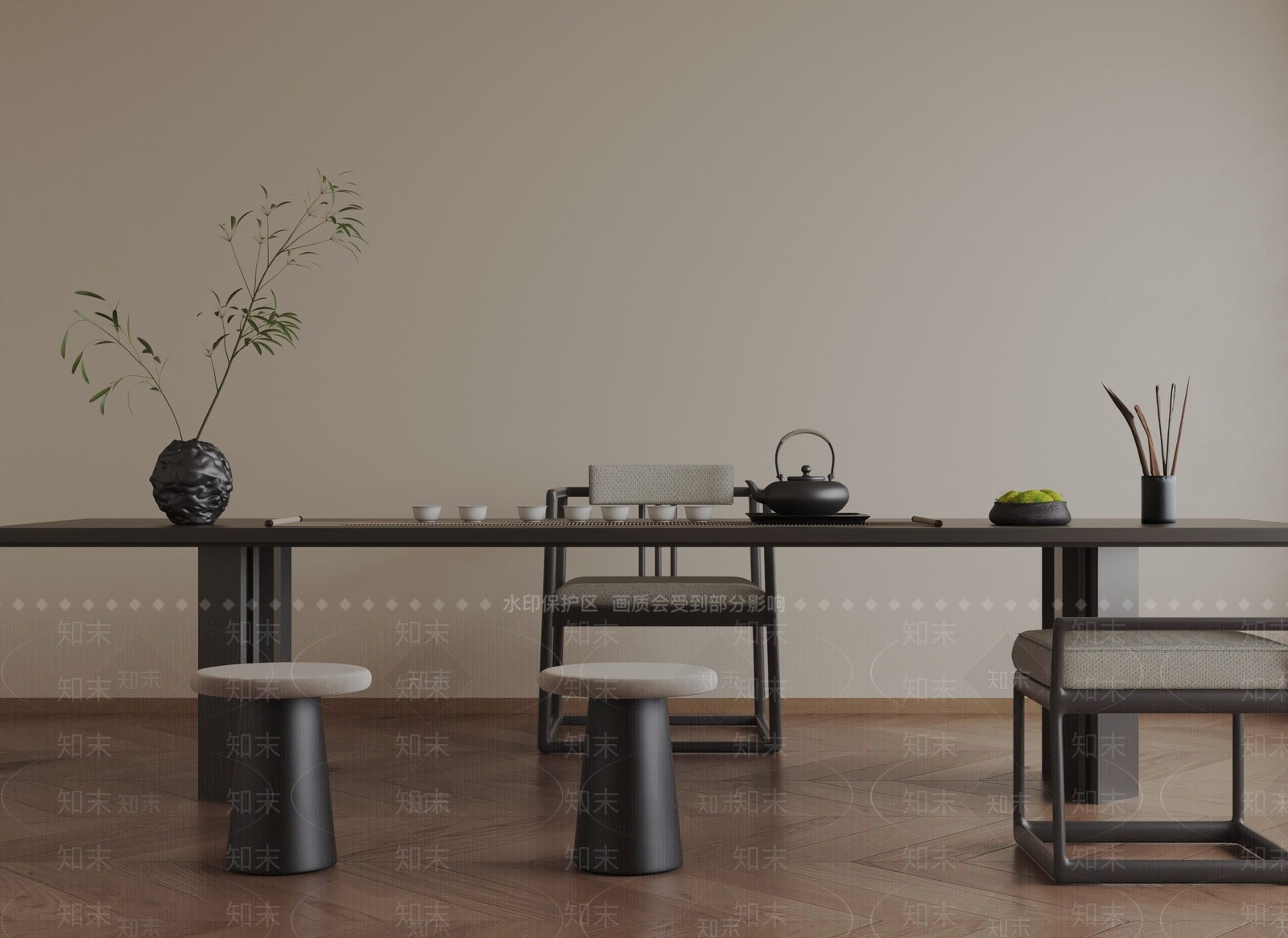 现代茶室3D模型下载【ID:1201932602】