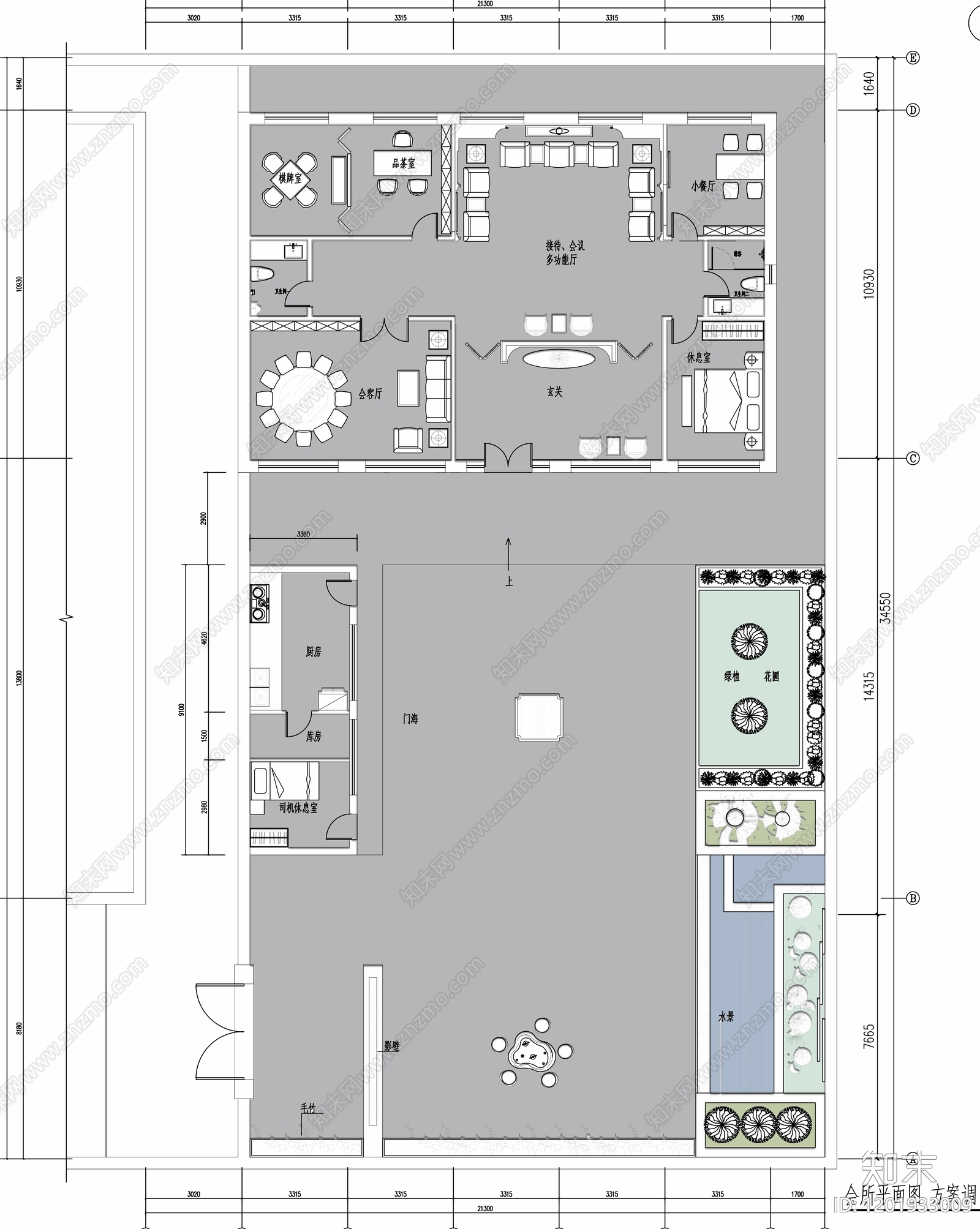 现代会所施工图下载【ID:1201933009】