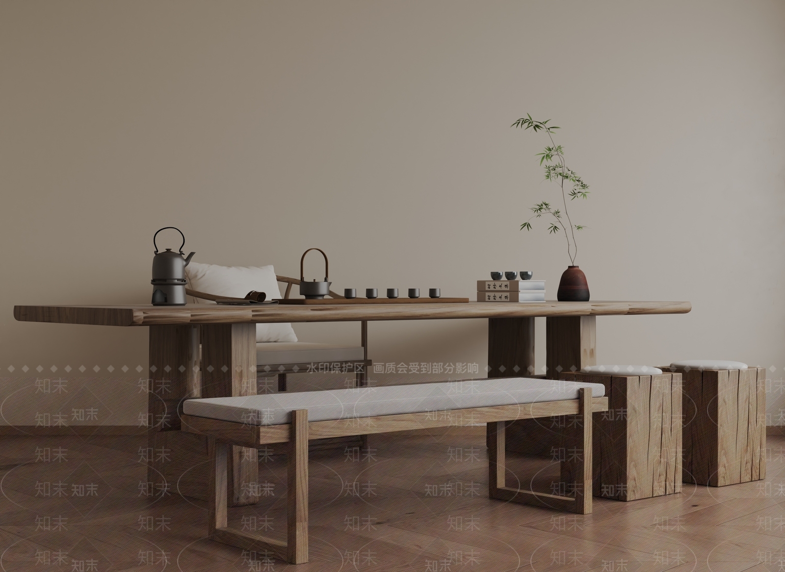 现代茶室3D模型下载【ID:1201933249】