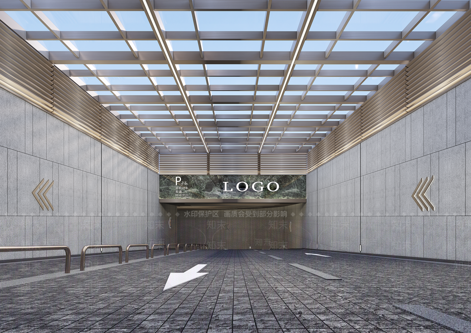 新中式停车场SU模型下载【ID:1201933327】