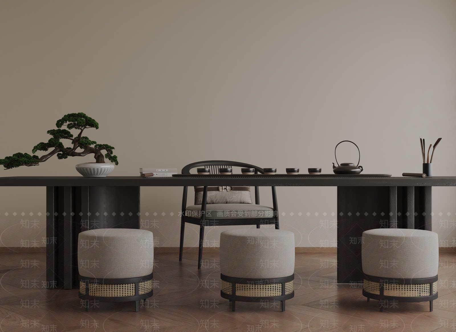现代茶室3D模型下载【ID:1201933359】