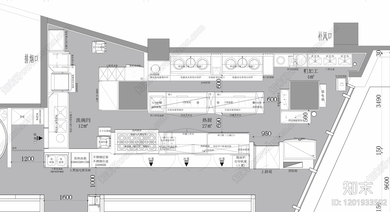 现代后厨施工图下载【ID:1201933502】