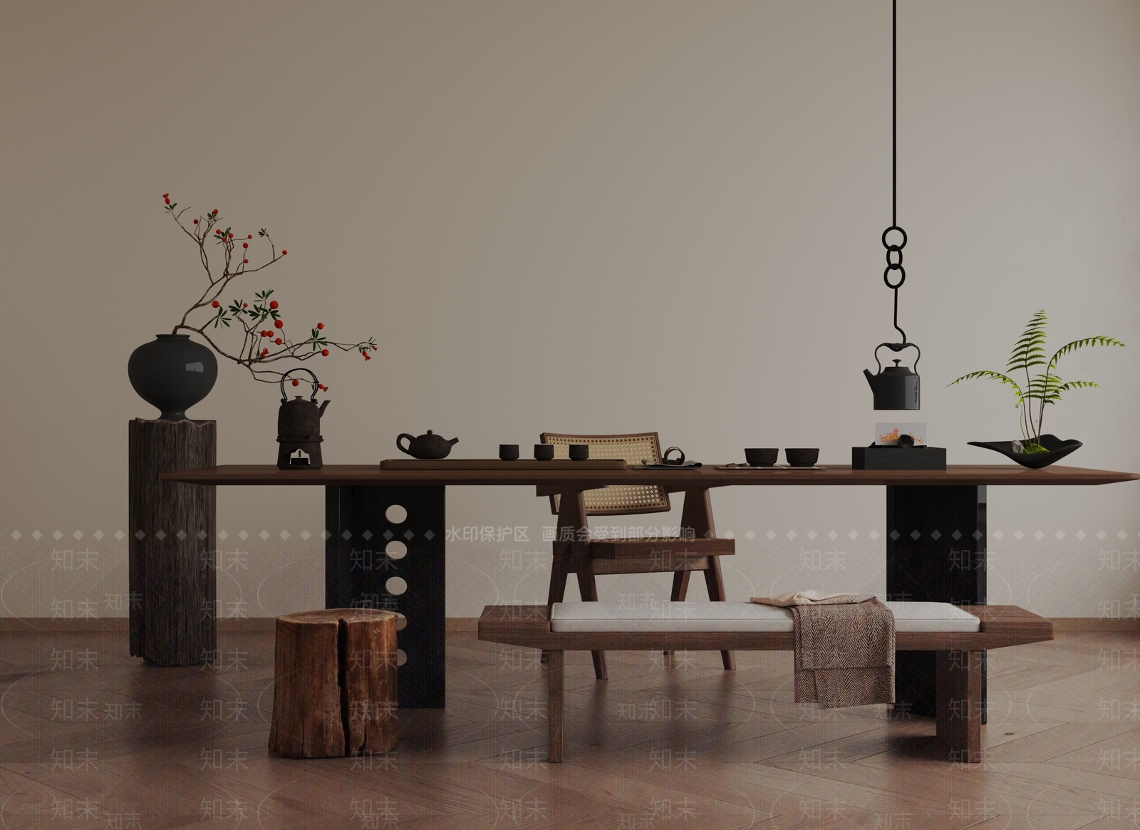 现代茶室3D模型下载【ID:1201934579】