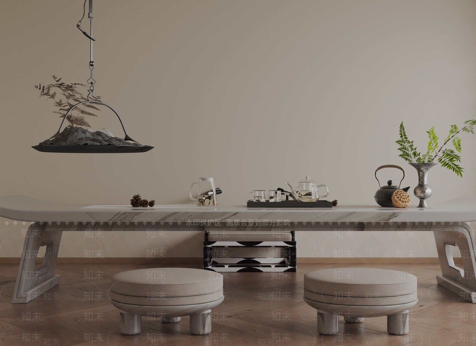现代茶室3D模型下载【ID:1201934933】