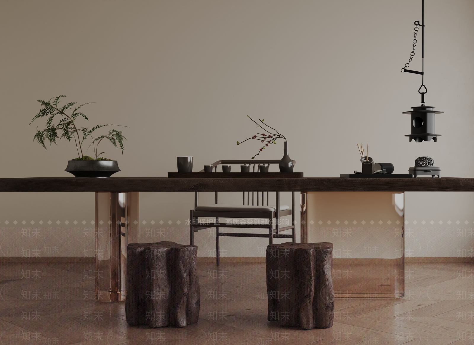 现代茶室3D模型下载【ID:1201935322】