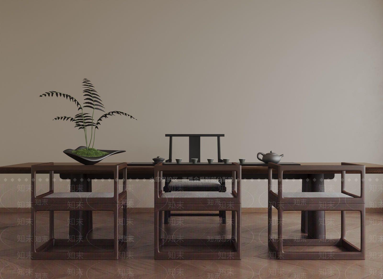 现代茶室3D模型下载【ID:1201935630】