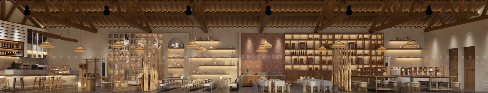 侘寂原木其他商业空间3D模型下载【ID:1201943681】