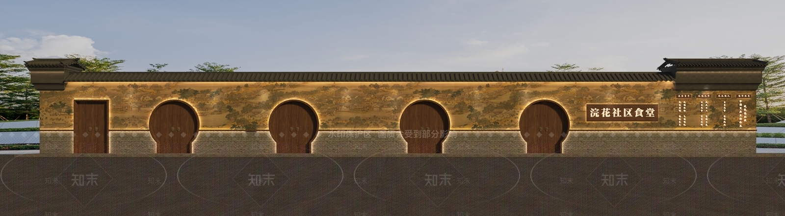 新中式中式中餐厅3D模型下载【ID:1201936620】