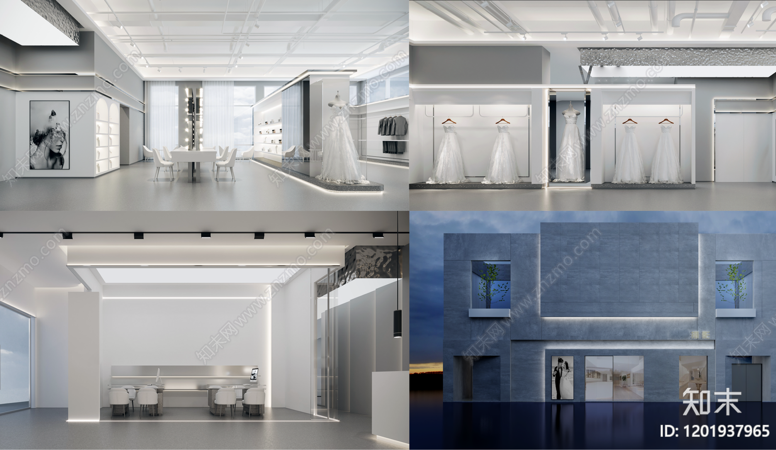现代婚纱店施工图下载【ID:1201937965】