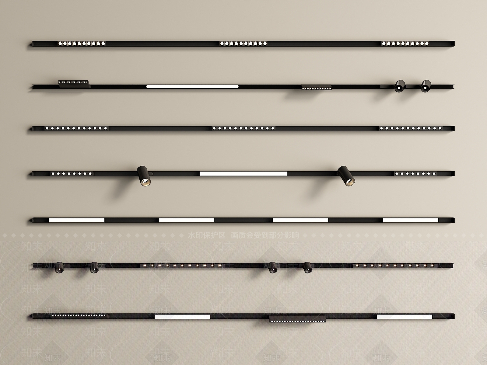 现代筒灯射灯SU模型下载【ID:1201938110】