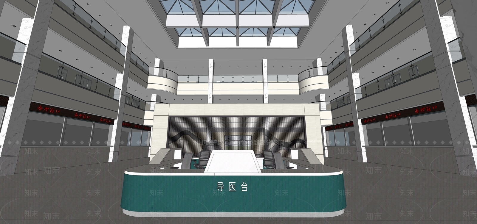 现代医院SU模型下载【ID:1201940372】