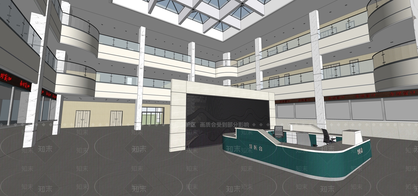 现代医院SU模型下载【ID:1201940372】